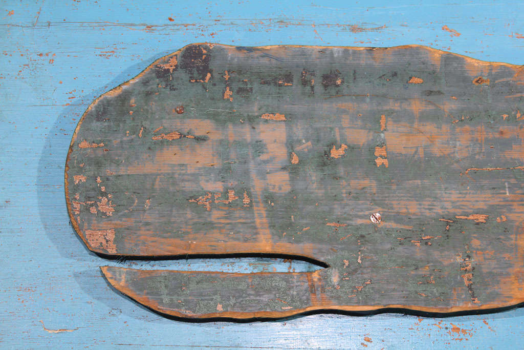 American Hand-Carved Whale on Plaque For Sale