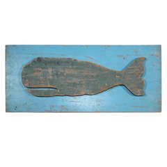 Hand-Carved Whale on Plaque