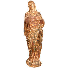 Antique "Let It Be" Wooden Statue of Mary
