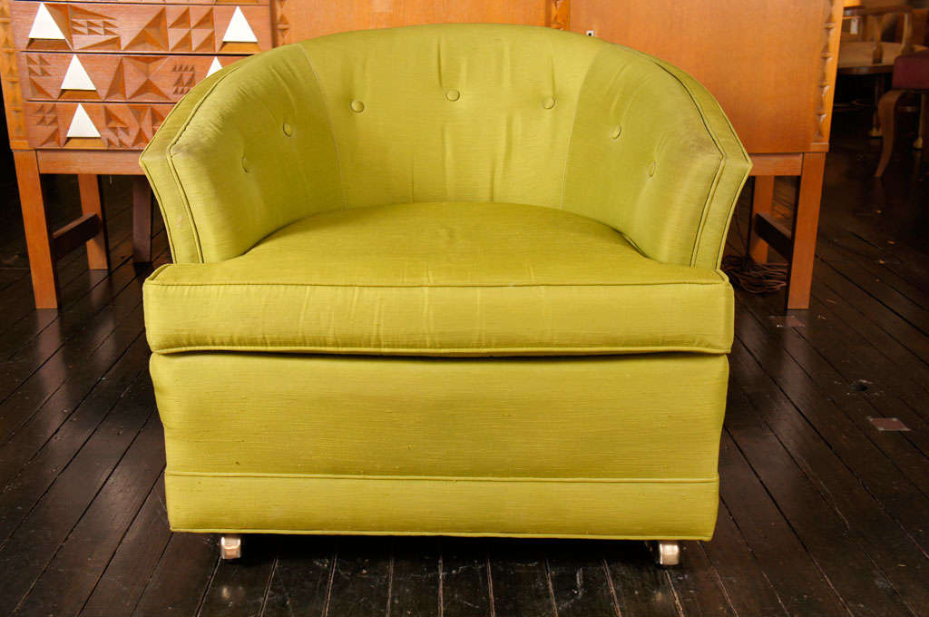 Mid-20th Century Swiveling 1940's Barrel Back Chairs For Sale