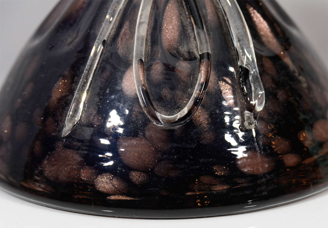 Black and Bronze Murano Glass Vase 1