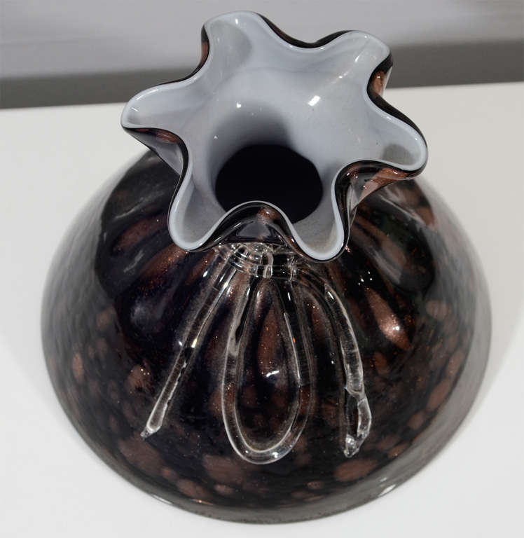 Black and Bronze Murano Glass Vase 2