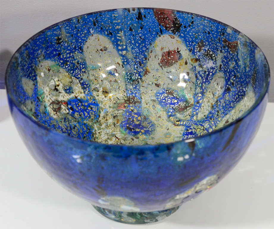 Blue Murano Opalina  Bowl