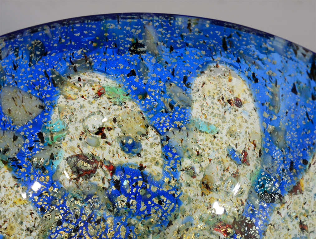 Murano Glass Blue Murano Opalina Bowl