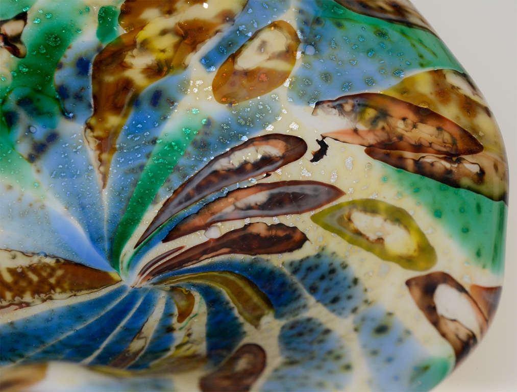 Mid-20th Century Colorful Speckles Murano Dish