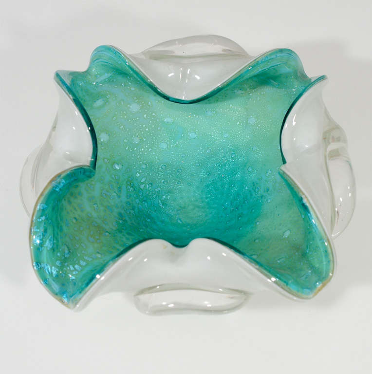 Teal Murano Glass Dish