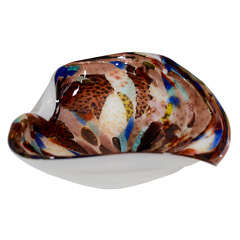 Vintage Murano Glass  Colorful Speckle Dish
