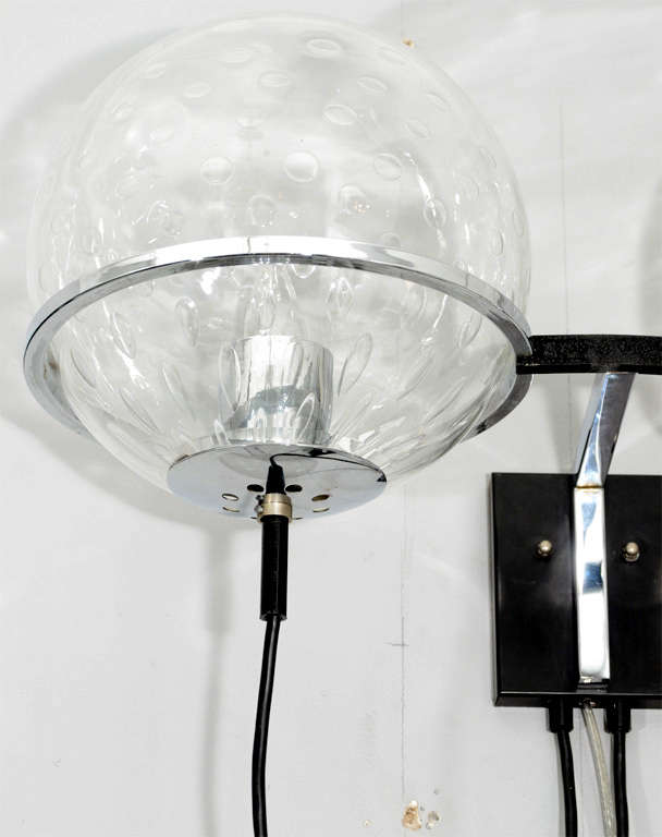 Pair of 1960s RAAK Globe Sconces In Excellent Condition In New York, NY