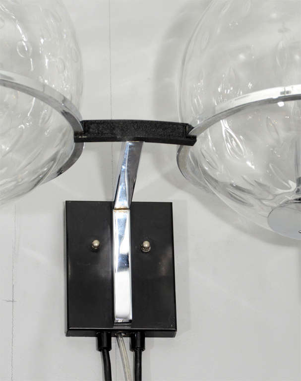 Mid-20th Century Pair of 1960s RAAK Globe Sconces