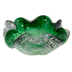 Small Green  Murano Glass Dish