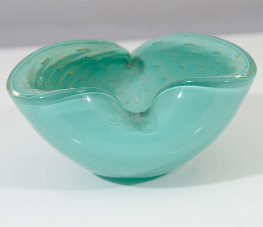 Teal Murano Glass Dish at 1stDibs