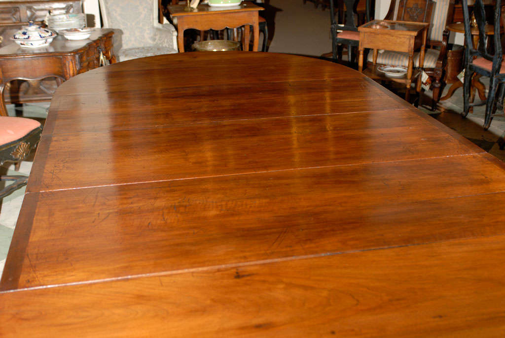 Directoire French Walnut Dining Table with 3 Leaves 1