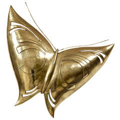 Brass Butterfly Wall Lamp Circa 1950s France