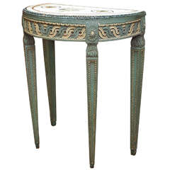 Antique Polychrome Console Table with a Pietra Dura Top
