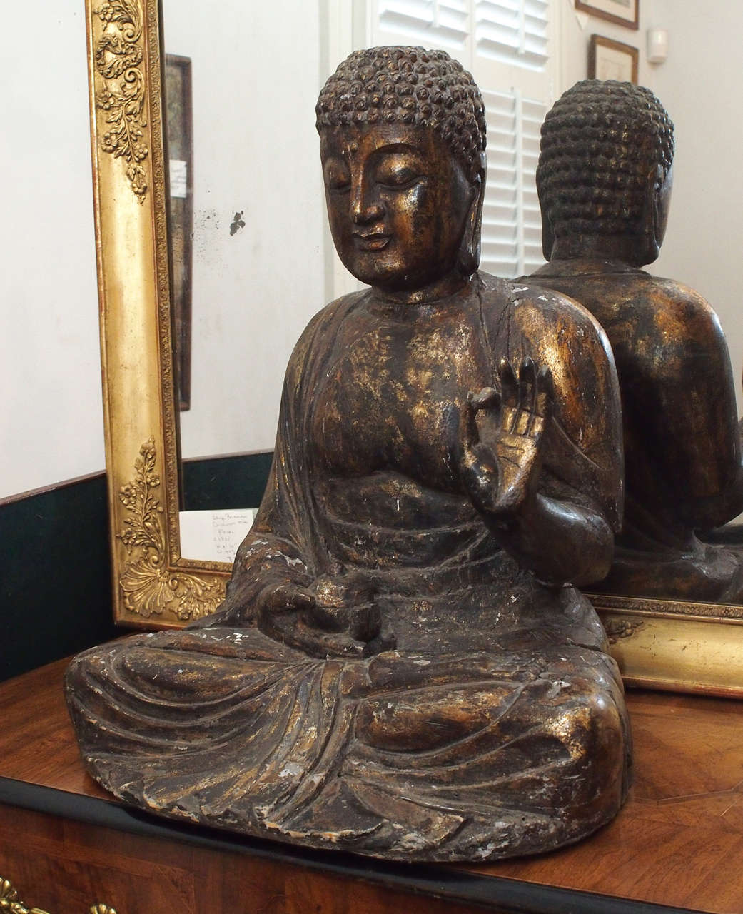 Large Carved and Gilded Figure of Buddha
