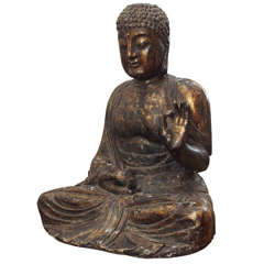 Large Carved and Gilded Figure of Buddha