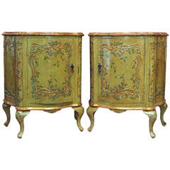 Vintage Pair of Italian Painted Bedside Cabinets