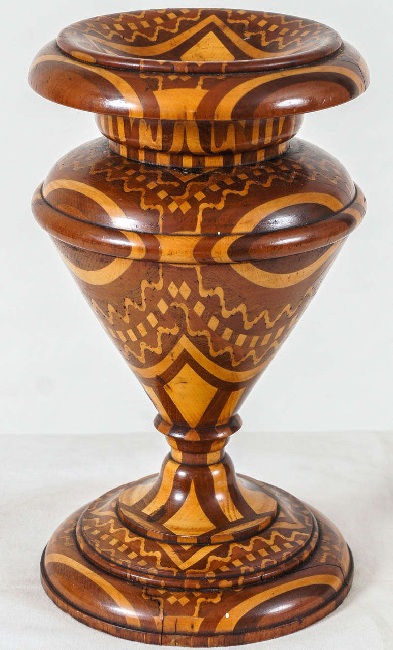 Remarkable Marquetry Garniture For Sale at 1stDibs