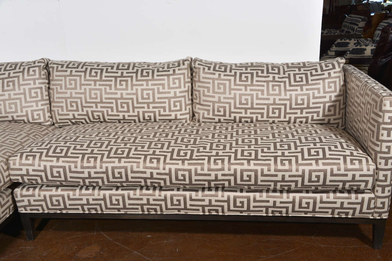 Contemporary 1-Arm Bumper Chaise and Loveseat