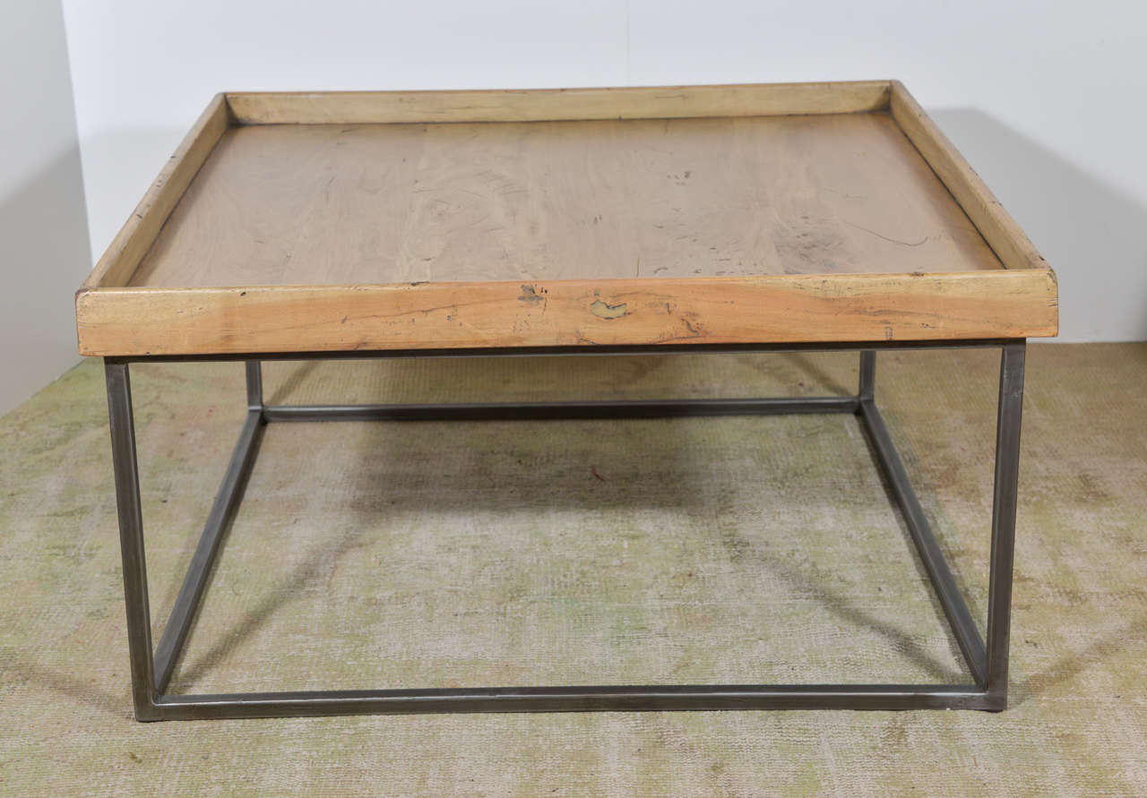 Square Tray Coffee Table in Driftwood Finish