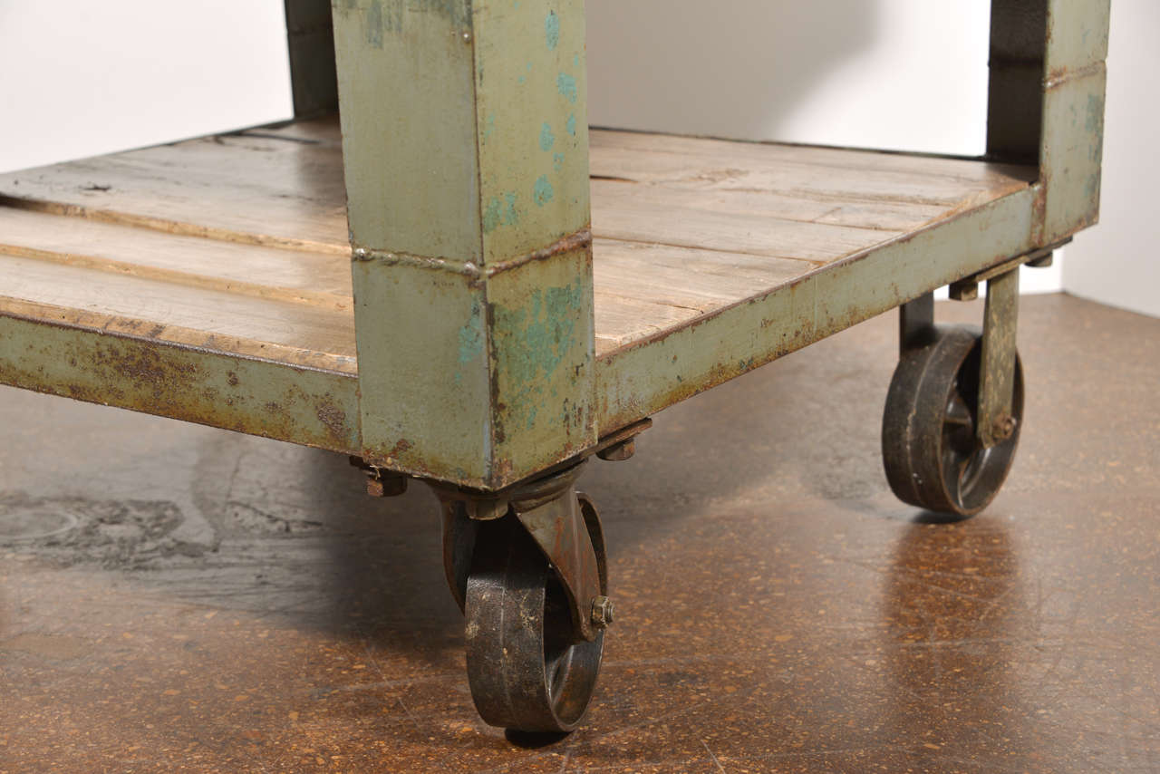 Industrial Cart as End Table 2