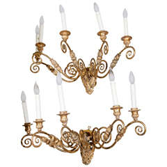 Pr. 19th Century French Gilt Wood Sconces
