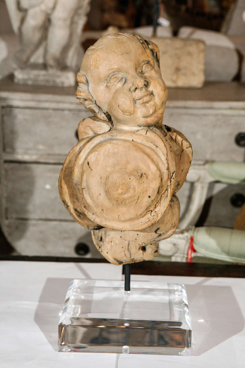 19th Century Italian Cherub Carving