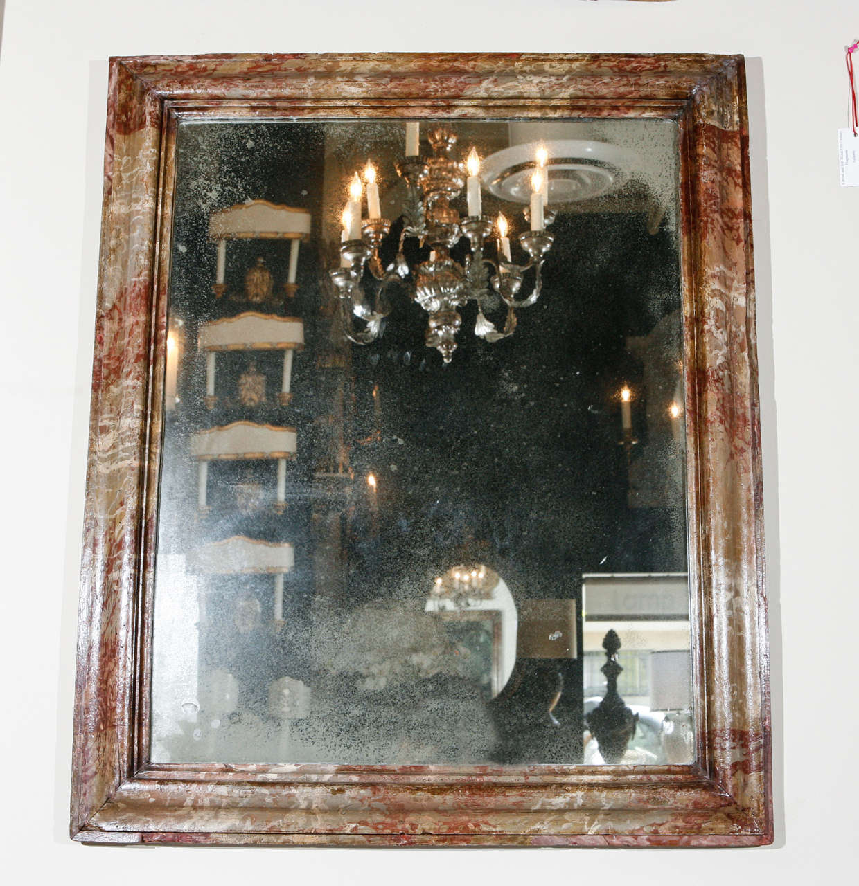 19th Century Italian Faux Marble Mirror