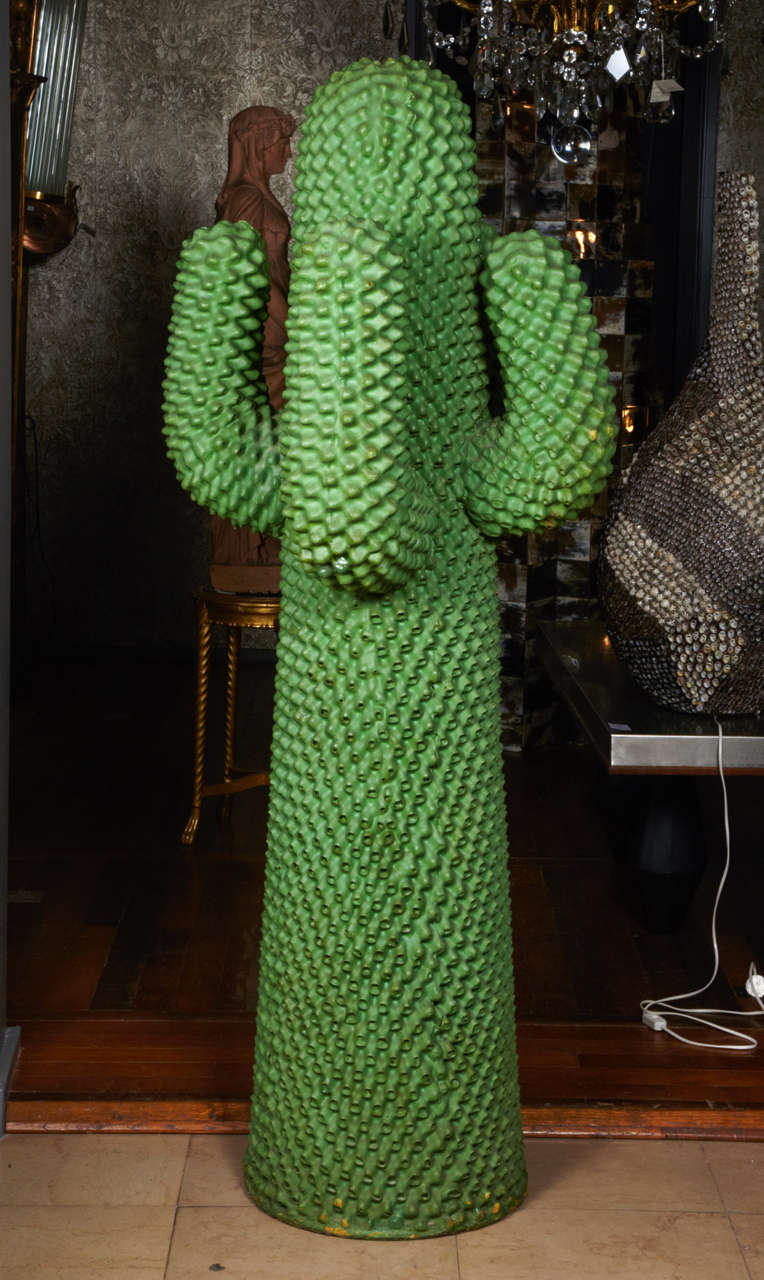 A cactus clothes stand designed by Guido Drocco and Franco Mello, produced by Gufram in 1972, using polyurethane self handening foam with a patented lacquered finish celled Guflac