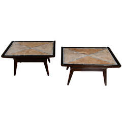 Pair Of Small Laquered Tables