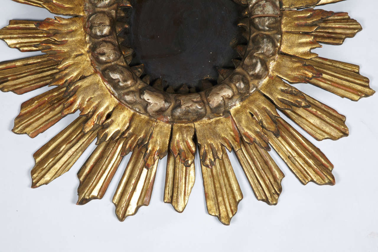 18th Century and Earlier Baroque South of France Gilt Wood SunMirror 19th Century