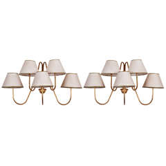 Pair of « bunch » wall-sconces by J.Royère, 1950's