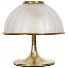 Gilt Brass and Glass Table Lamp, Italy, 1970s