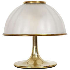Gilt Brass and Glass Table Lamp, Italy, 1970s 7