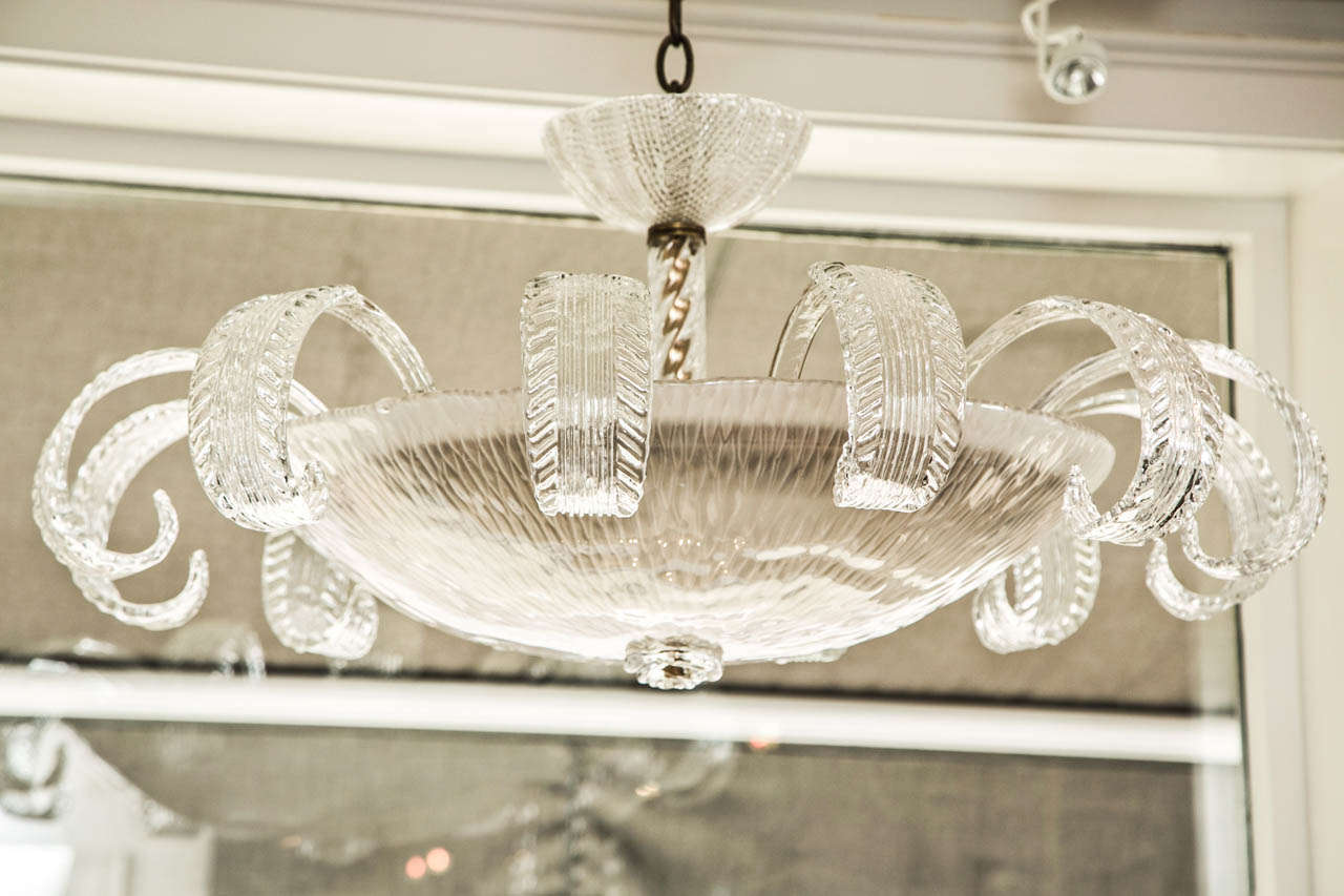 Large Pair of Vintage Murano Ceiling Fixtures