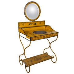 French Charles X Painted Tole Vanity.