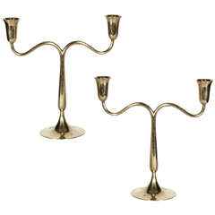 Werkstatte Hagenauer Wein Brass Candle Holders 8