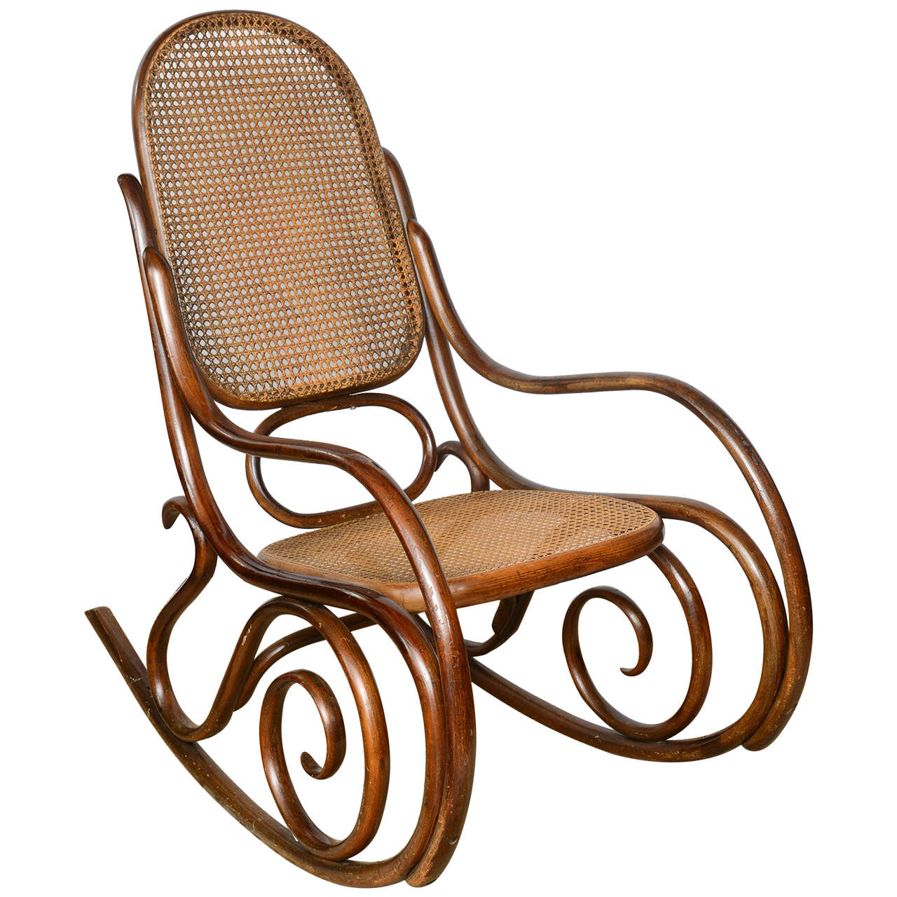 Vintage Thonet Bentwood Rocking Chair at 1stDibs | vintage cane rocking  chair, rocking chair with wicker seat and back, thonet rocking chair