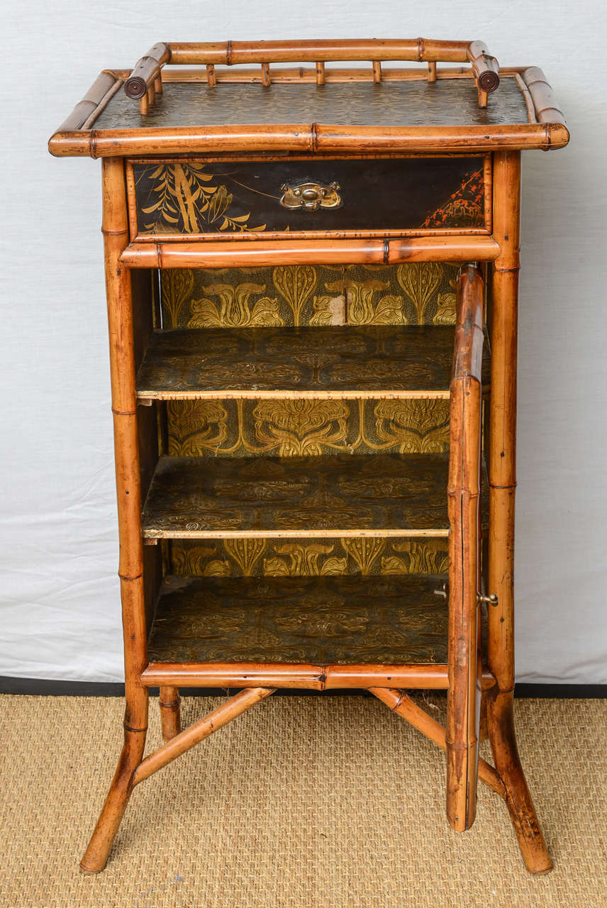 19th Century English Bamboo Cabinet In Good Condition In West Palm Beach, FL