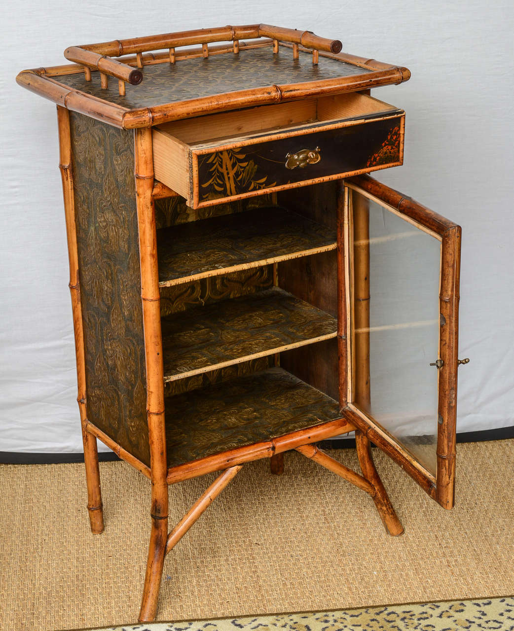 19th Century English Bamboo Cabinet 1