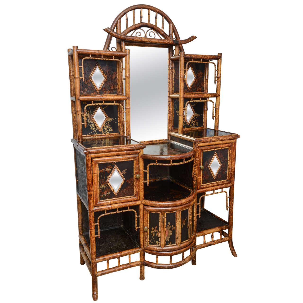 Rare 19th Century English Bamboo Cabinet