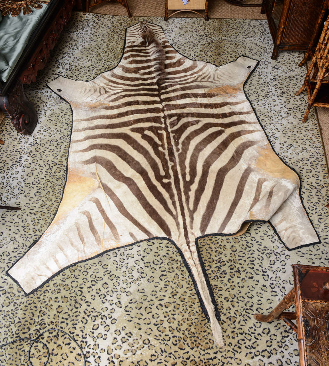 Vintage Zebra Rug at 1stdibs