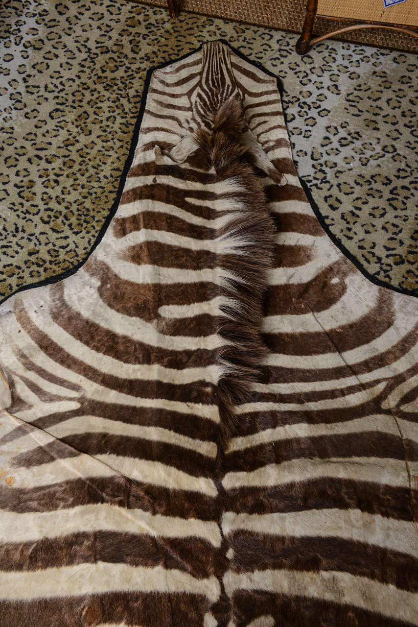 Vintage Zebra Rug at 1stdibs