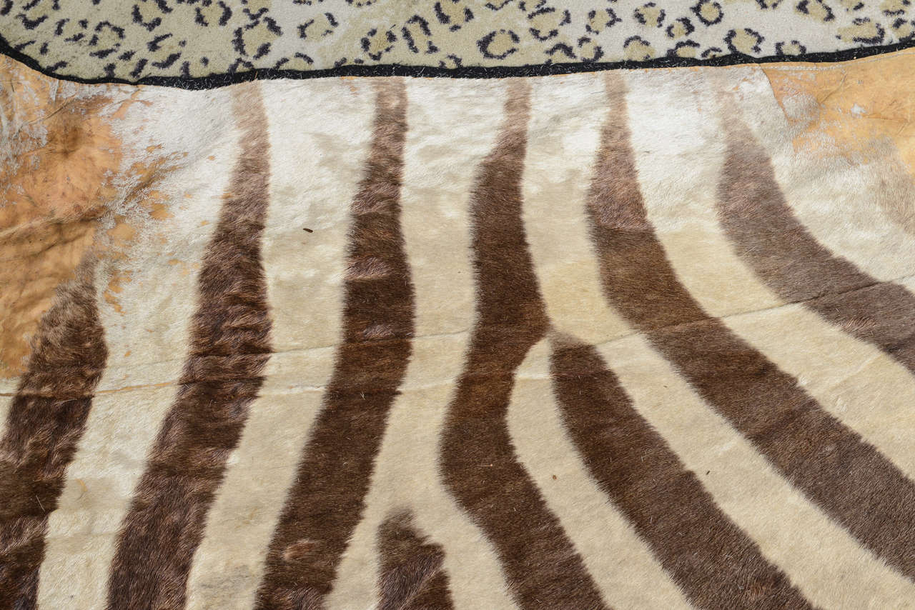 Vintage Zebra Rug at 1stdibs
