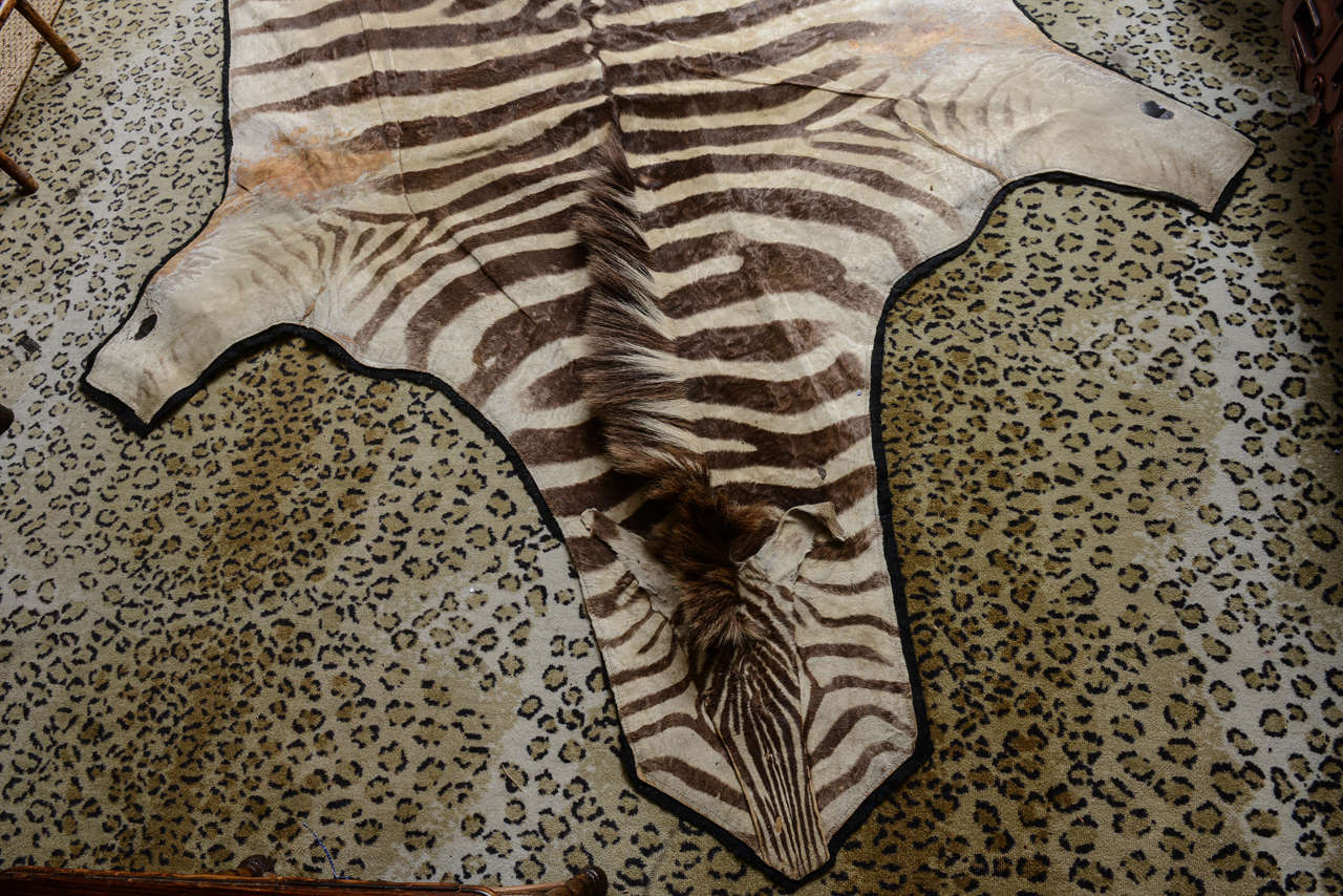 Vintage Zebra Rug at 1stdibs