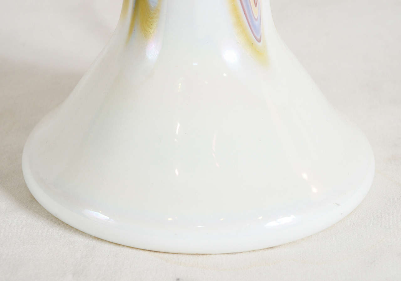 Tiffany Style Swirled Glass Lamp with Glass Shade For Sale 2