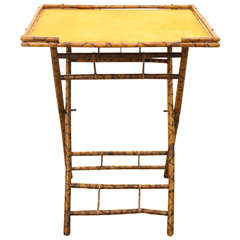 Late 19th Century Burnt Bamboo Folding Table