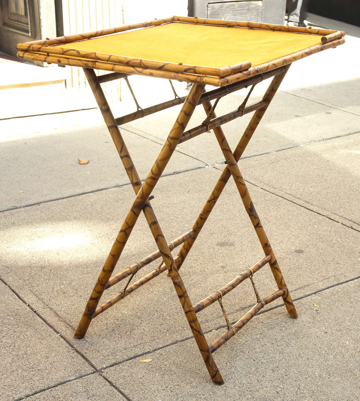 Aesthetic Movement Late 19th Century Burnt Bamboo Folding Table