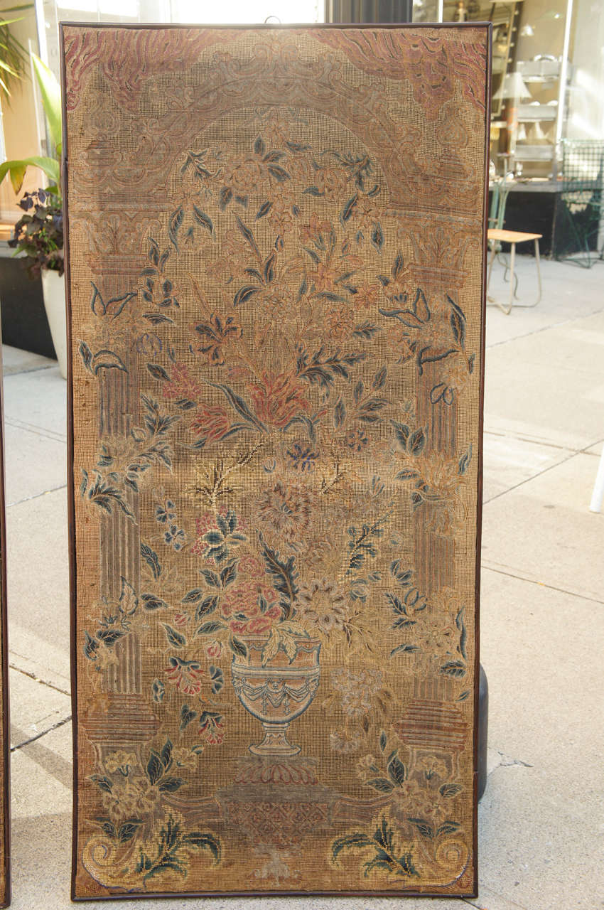 Fine Pair of George I Needlework Panels, circa 1730 In Good Condition In Hudson, NY