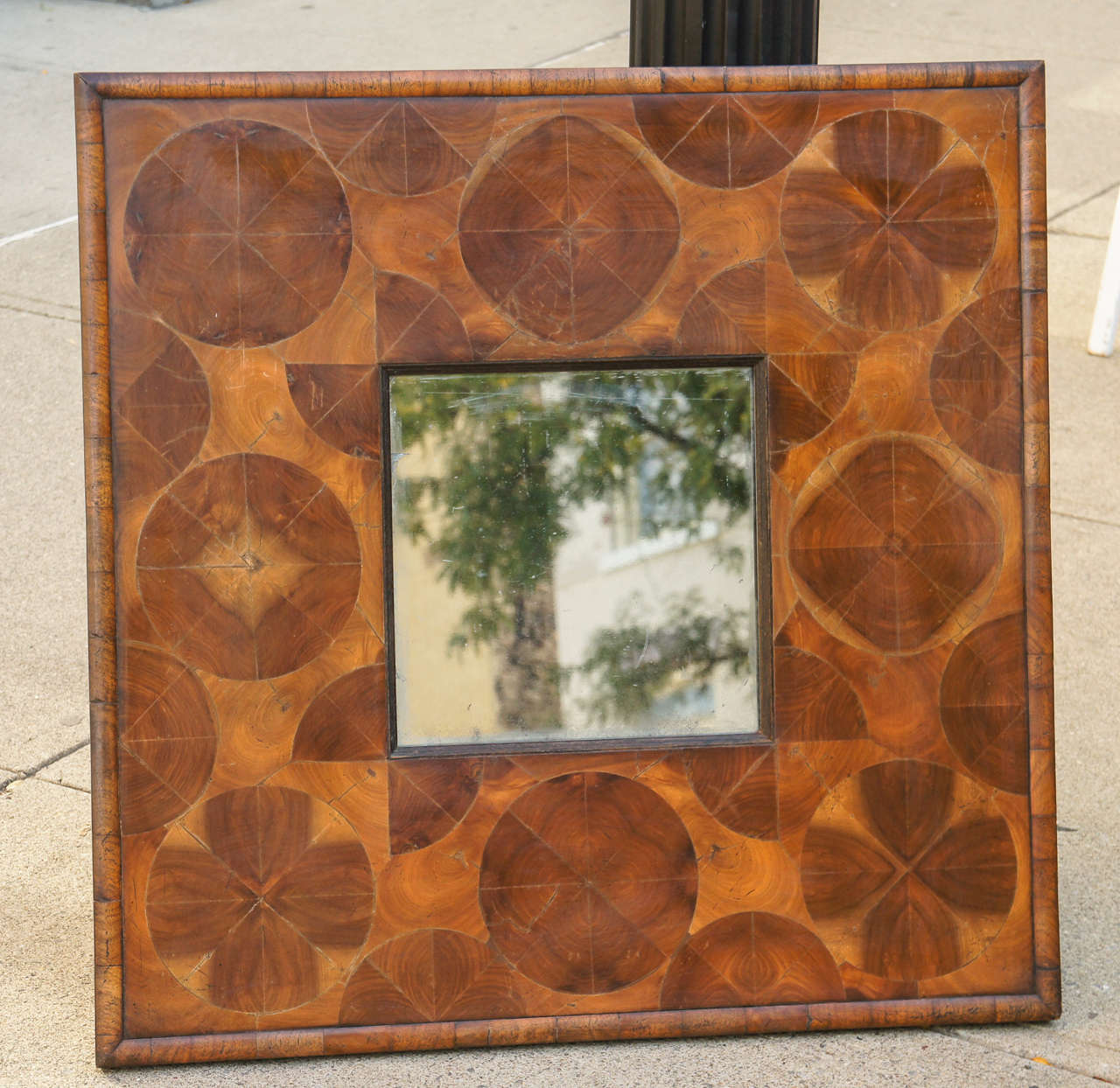 Dutch Baroque Style Walnut Vintage Courting Mirror